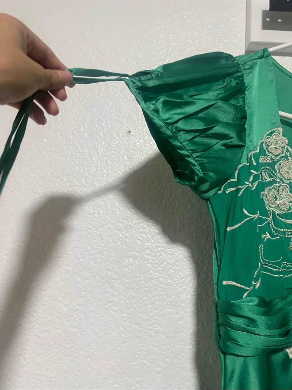 NWT free people Green Embroidered V-Neck Maxi Dress